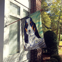 Basset Hound at the tree Flag Canvas House Size