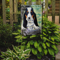 Basset Hound at the tree Flag Garden Size