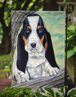 Basset Hound at the tree Flag Garden Size