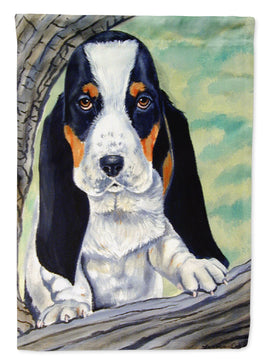 Basset Hound at the tree Flag Garden Size