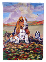 Basset Hound Little one watching Flag Canvas House Size