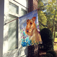 Airedale Terrier in Flowers Flag Canvas House Size