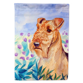 Airedale Terrier in Flowers Flag Canvas House Size