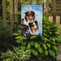 Australian Shepherd Double Trouble Flag Garden Size