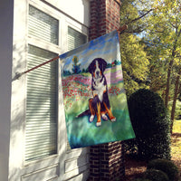 Bernese Mountain Dog Flag Canvas House Size