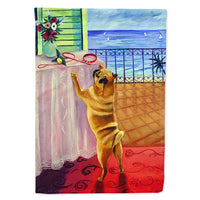 Helping Himself Pug Flag Canvas House Size