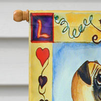 Pug LOVE Pug Flag Canvas House Size