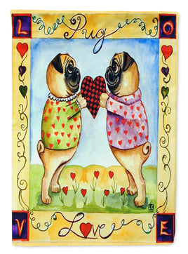 Pug LOVE Pug Flag Canvas House Size