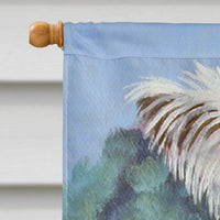 Chinese Crested in flowers  Flag Canvas House Size