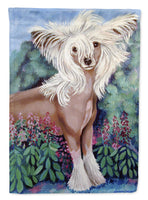 Chinese Crested in flowers  Flag Canvas House Size