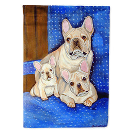 White Frenchies in Momma's Chair French Bulldog Flag Canvas House Size