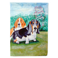 Basset Hound Double Trouble Flag Canvas House Size