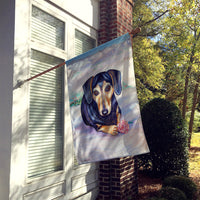 Black and Cream Dachshund Flag Canvas House Size