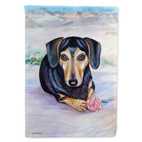 Black and Cream Dachshund Flag Canvas House Size