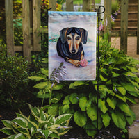 Black and Cream Dachshund Flag Garden Size