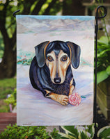 Black and Cream Dachshund Flag Garden Size