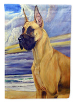 Fawn Great Dane at the beach Flag Garden Size