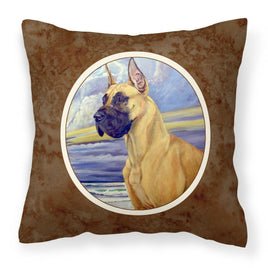 Fawn Great Dane at the beach Fabric Decorative Pillow 7101PW1414