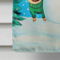 Snowman with Pug Flag Canvas House Size