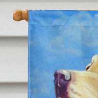 Yellow Labrador at the beach Flag Canvas House Size