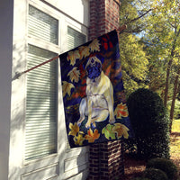 Old Fawn Pug in fall Flag Canvas House Size