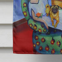 Lady with her Pug Flag Canvas House Size