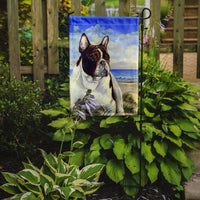 French Bulldog at the beach Flag Garden Size