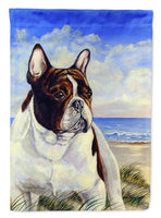 French Bulldog at the beach Flag Garden Size