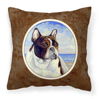 French Bulldog at the beach Fabric Decorative Pillow 7171PW1414