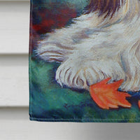 Autumn Leaves Shih Tzu Flag Canvas House Size