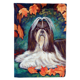 Autumn Leaves Shih Tzu Flag Canvas House Size