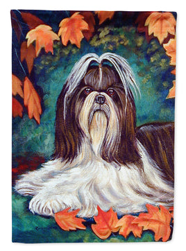 Autumn Leaves Shih Tzu Flag Garden Size