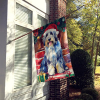 Bearded Collie Christmas House Flag