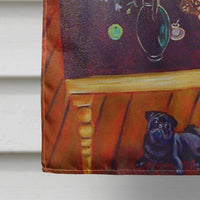 Lady with her Pug Flag Canvas House Size