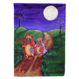 Trick or Treat Halloween Pug Flag Canvas House Size