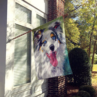 Australian Shepherd Blue Eyes Flag Canvas House Size 7358CHF