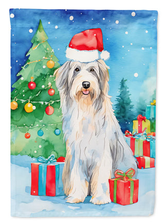 Bearded Collie Christmas House Flag