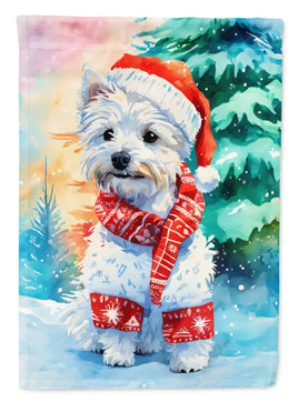 Westie Christmas House Flag