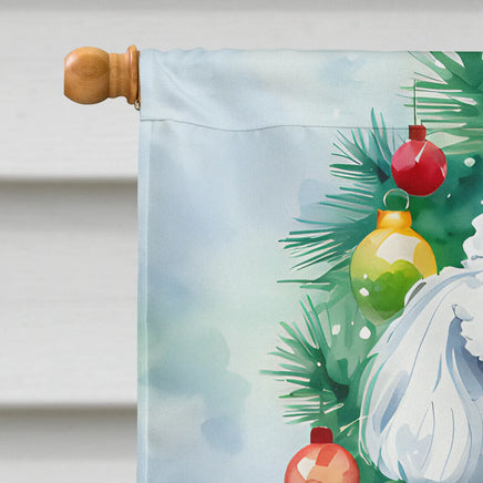 Poodle Christmas House Flag