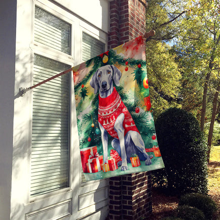 Weimaraner Christmas House Flag