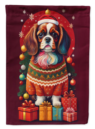 English Toy Spaniel Holiday Christmas House Flag