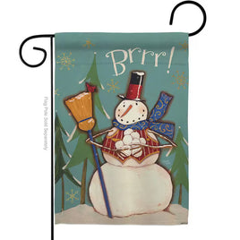 13 In. X 18.5 In. Winter Snowman Brrr. Wonderland Garden Flag Double-Sided Decorative Vertical Flags