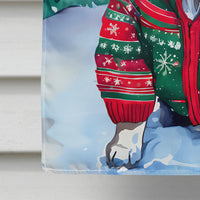 Keeshond Christmas House Flag