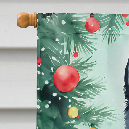 Schipperke Christmas House Flag