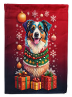 Australian Shepherd Holiday Christmas House Flag