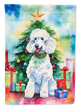 Poodle Christmas House Flag