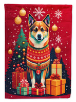 Norwegian Buhund Holiday Christmas House Flag