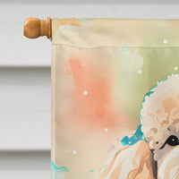 Poodle Christmas House Flag