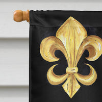 Black and Gold Fleur de lis Nation Flag Canvas House Size