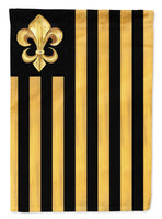 Black and Gold Fleur de lis Nation Flag Canvas House Size